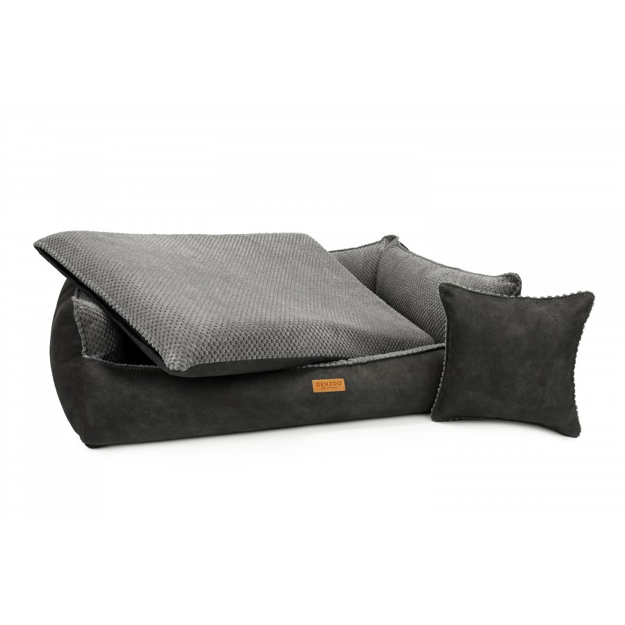 Legowisko dla psa i kota z materacem ortopedycznym ciemno szare - ANCONA DARK GREY - obrazek 6