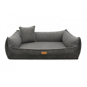 Legowisko dla psa i kota z materacem ortopedycznym ciemno szare - ANCONA DARK GREY